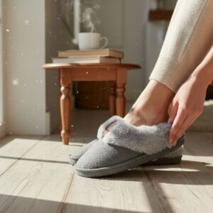Plush Gray Women's Slippers